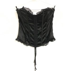 NWT Y2K Urban Behavior Goth Lace Corset Top M Black